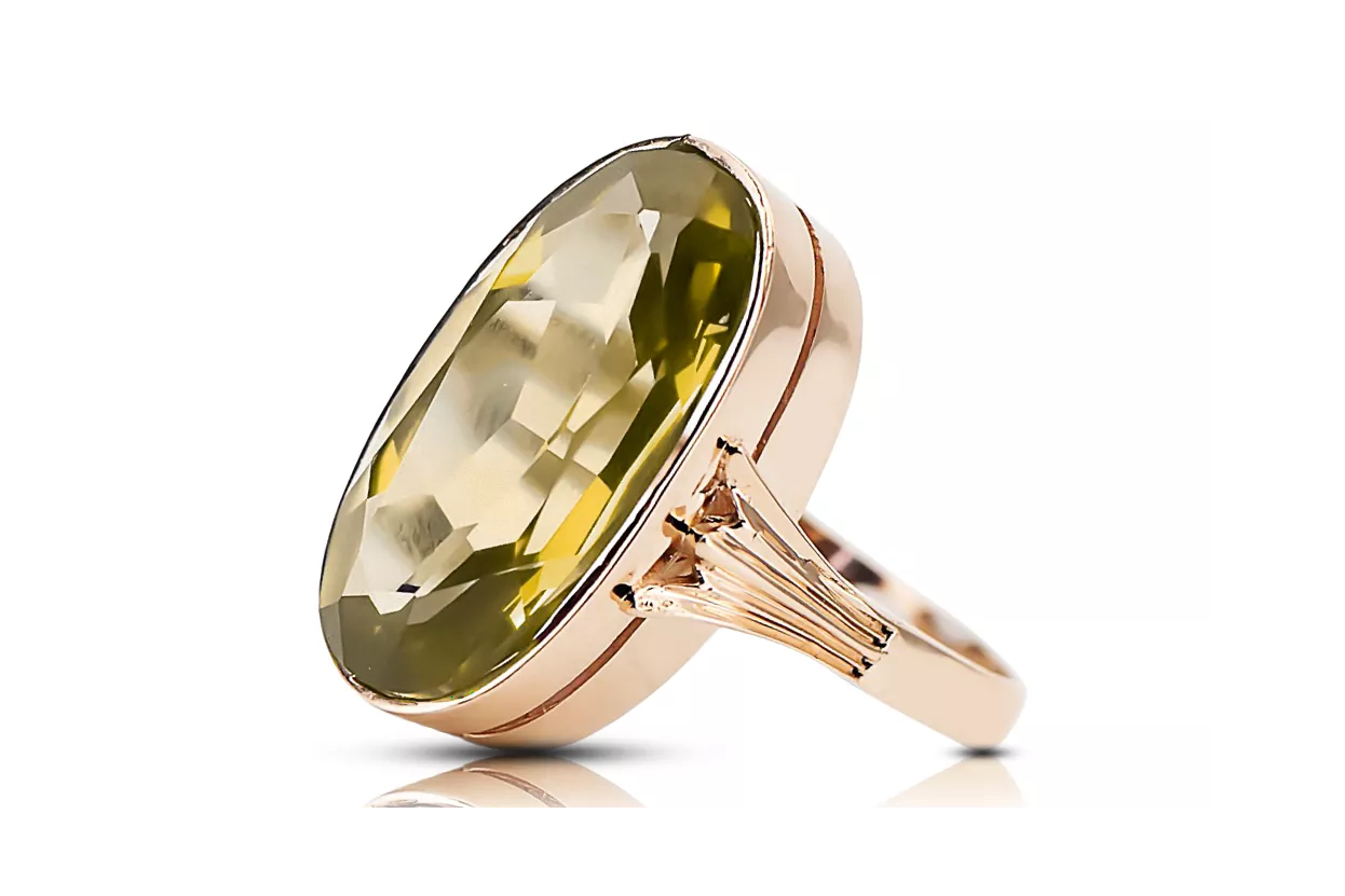  Žlutý peridot Originální Vintage 14k z růžového zlata Vintage style vrc113r
